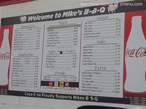 Get the best prices and service by ordering direct. . Mikes bbq oakman menu
